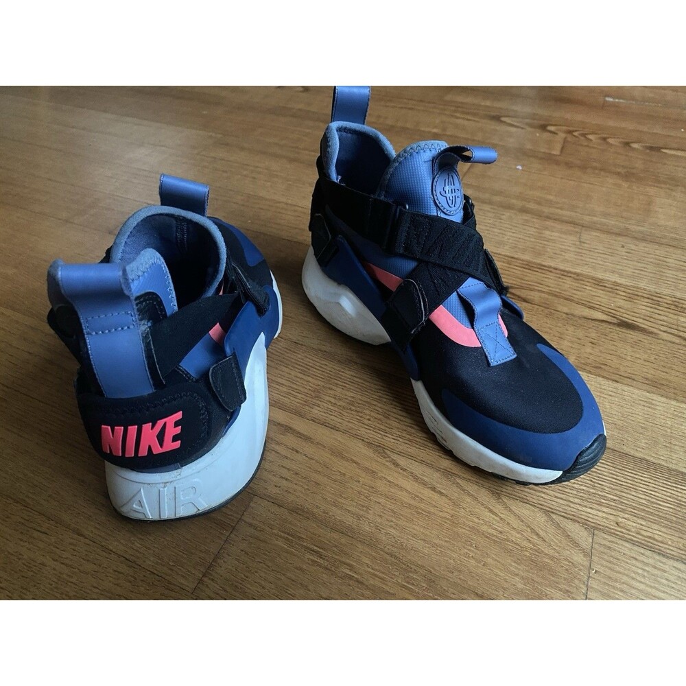 Nike Air Huarache City Blue Black Running Shoes AH6787-002 Womens 6.5 Walking